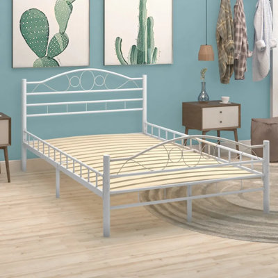 vidaXL Slatted Bed Base Solid poplar wood Foldable