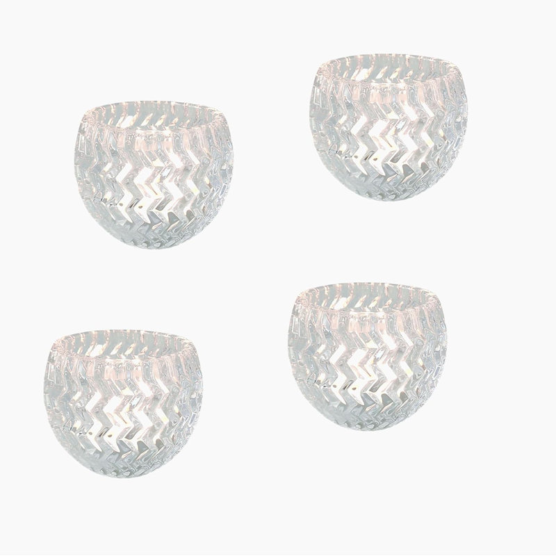 Ensemble de 4 bougeoirs en verre transparent Hosley de 3,78 pouces de diamètre. Cadeau idéal pour la méditation de reiki de mariage à domicile.