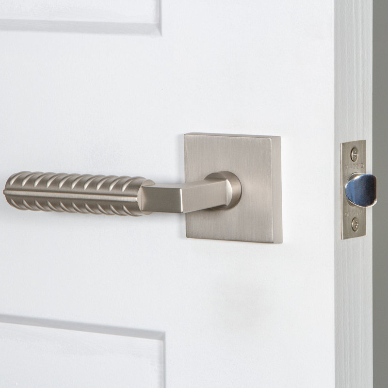 Rosette Viaggio avec levier Milano, Nickel satiné, Carrée, Contemporary Tapered Lever