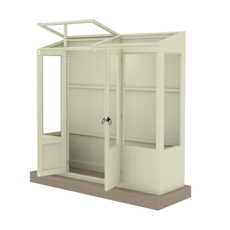 Holme 7 ft x 3 ft Painted Greenhouse, Green
