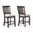 6pc Counter Height Dining Set Black Gray Finish Rectangular Table Under Table Storage Upholstery Chairs
