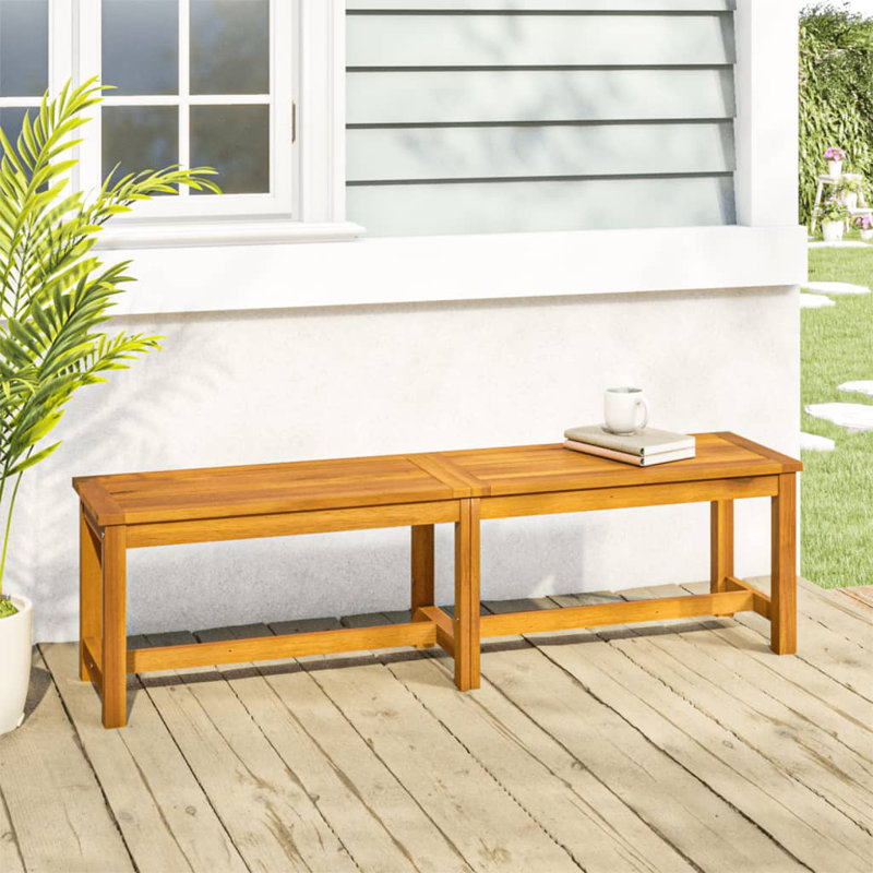 Menik Solid Wood Acacia Outdoor Bench, 45cm H x 150cm W x 35cm D