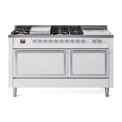ILVE Nostalgie II Noblesse 60 po à 2 brûleurs, plaque chauffante, plaque de cuisson française