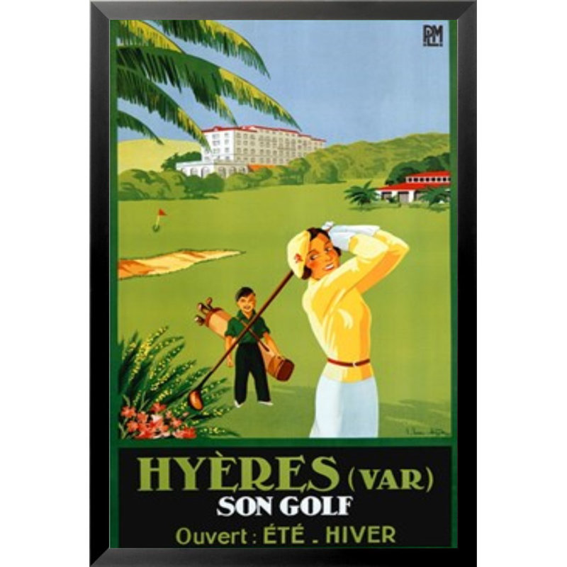 «Hyeres Son Golf», affiche vintage encadrée