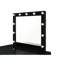 Meuble-lavabo 3 pièces noir avec surface en verre transparent, 5 tiroirs et tabouret pivotant confortable