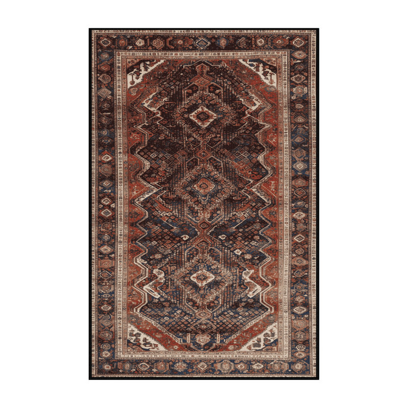 Tapis brun lavable à la machine, Rectangulaire 8 pi x 10 pi