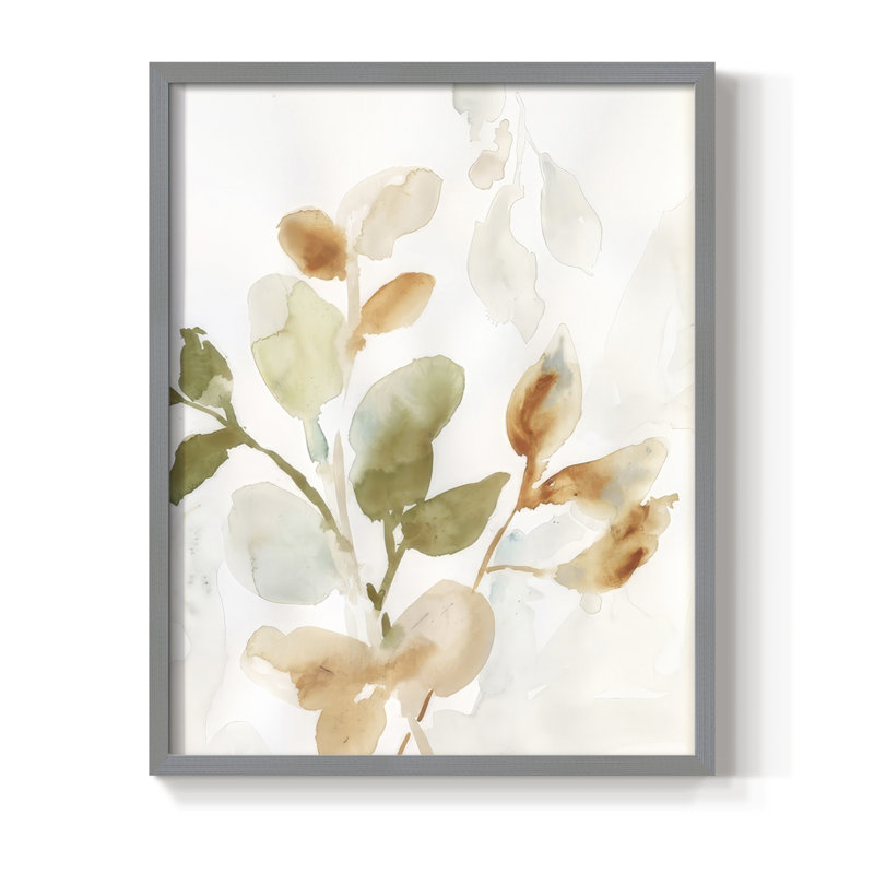 Autumn Eucalyptus I Framed Print - Solid Wood, Grey, 15" H x 12" W