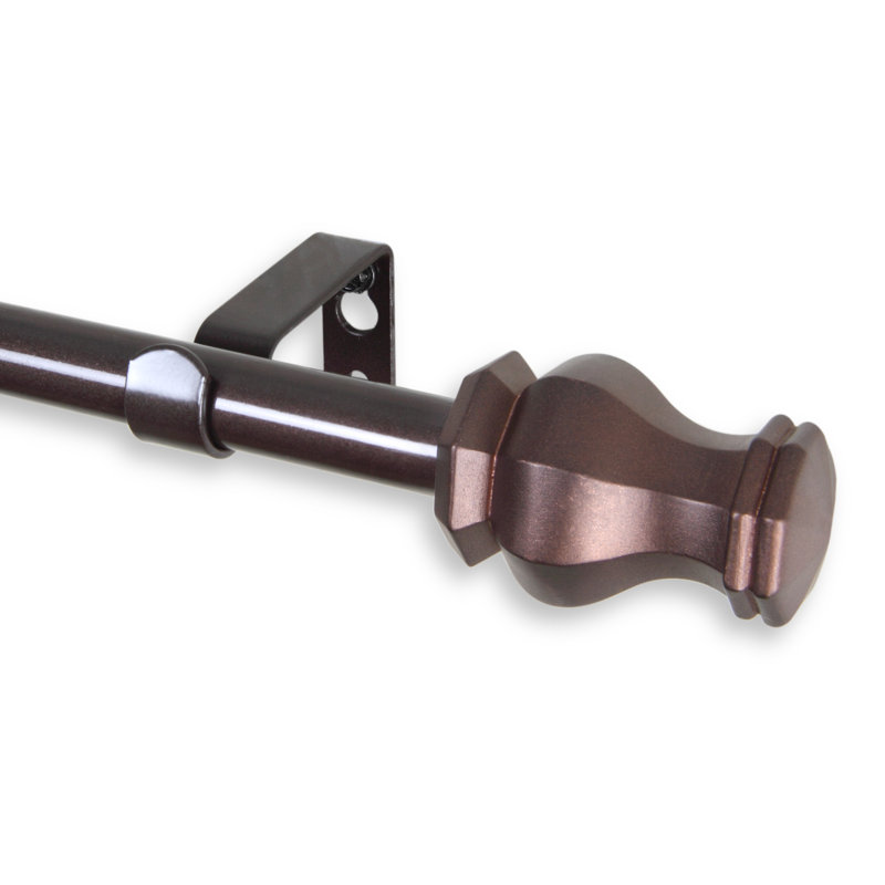 Tringle à rideaux simple Gallager, De 28 po à 48 po de largeur, Cacao