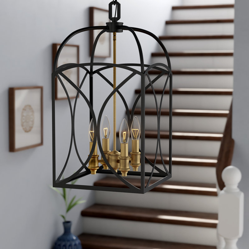 Luminaire suspendu carré à 4 lumières Frankton, H 18 po x l 10 po x P 10 po