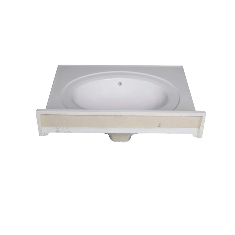 Plateau de meuble-lavabo simple 25 po en blanc avec lavabo