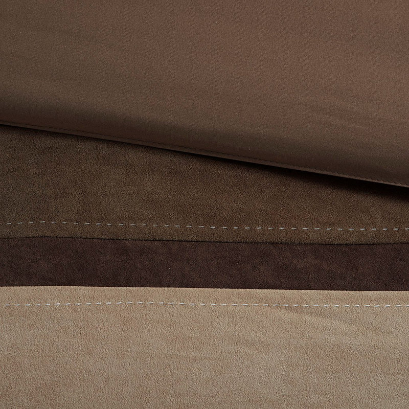 Kimberly Queen Brown Reversible Microsuede Comforter Set