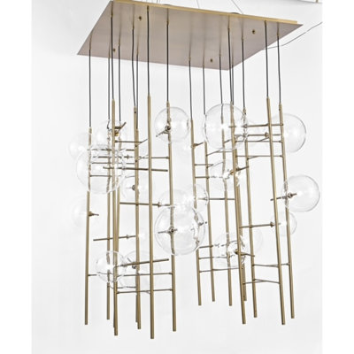 Light Brass Dimmable Alogena Pendant Chandelier