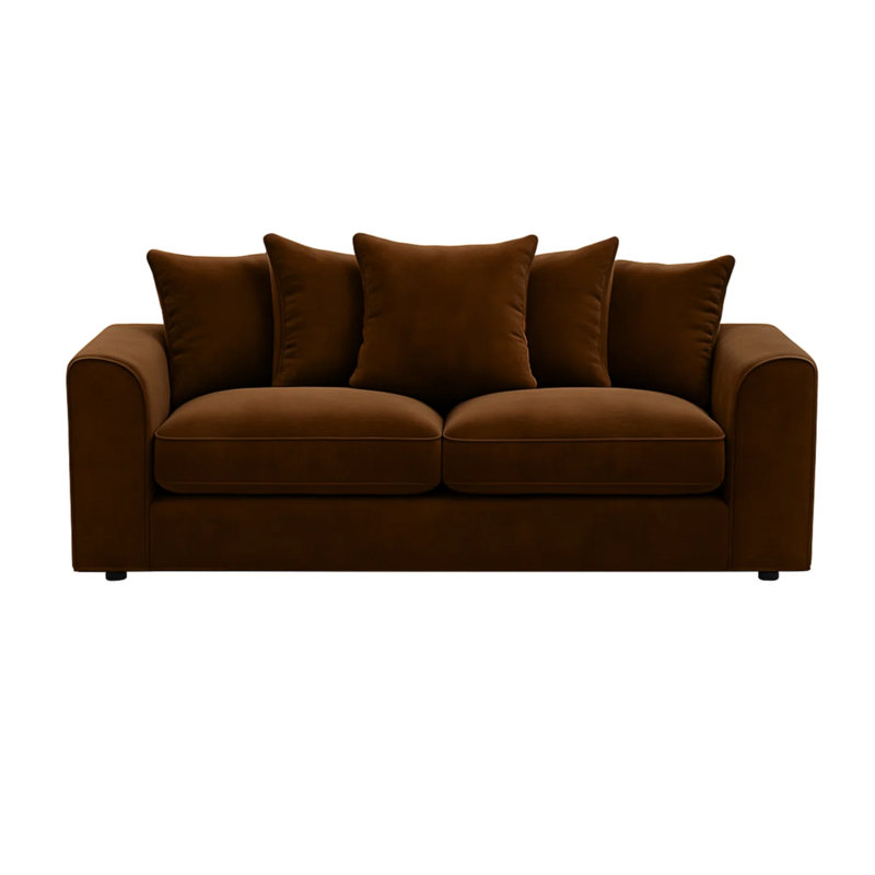 3 Seater Velvet Sofa, Brown