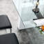 Table de salle à manger contemporaine en verre rectangulaire avec verre trempé et blanc de 0,4 po pour une maison moderne