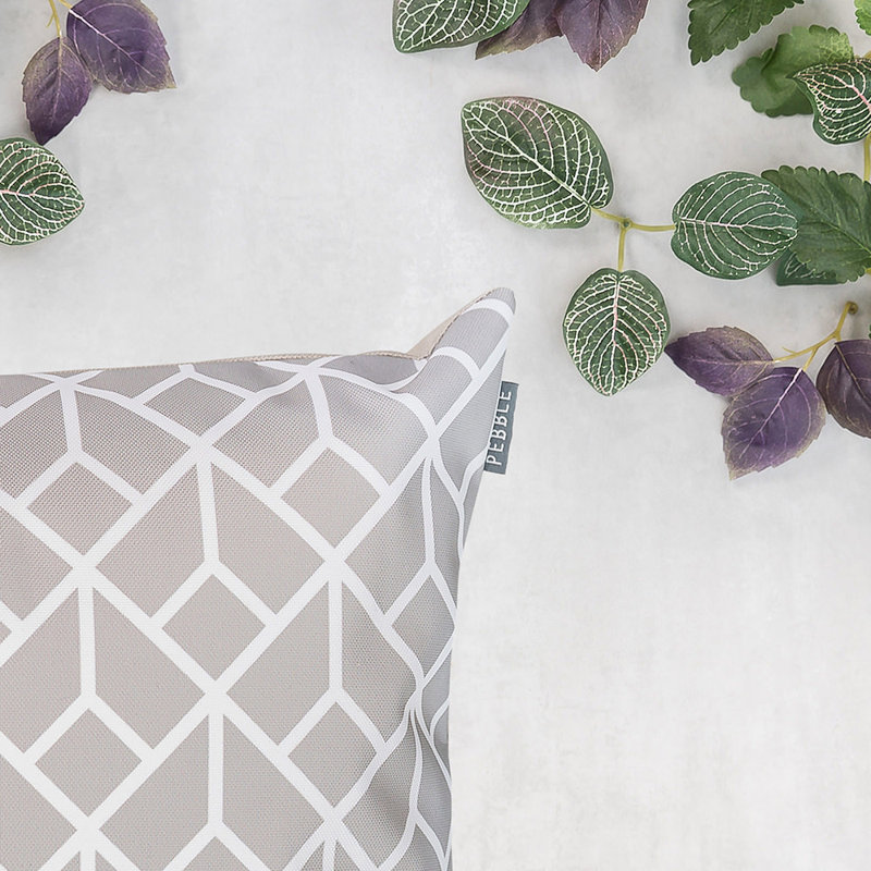 Art Deco Indoor-Outdoor Cushion, Grey