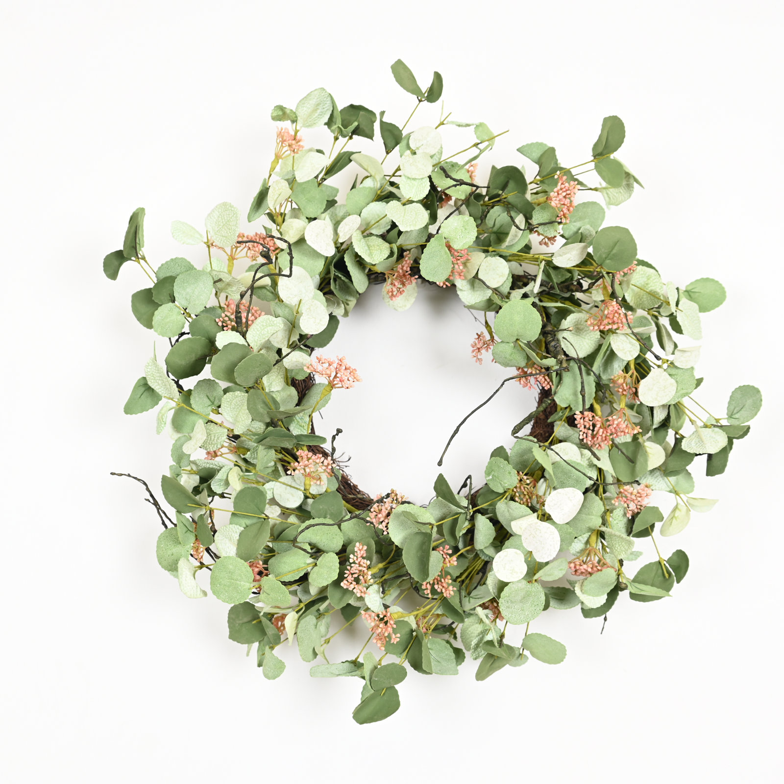 22" Handcrafted Eucalyptus, Berry Wedding Wreath