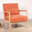 Fauteuil Avellune de style moderne du milieu du siècle en velours côtelé, structure en hévéa massif, coussin lombaire amovible-2124300477