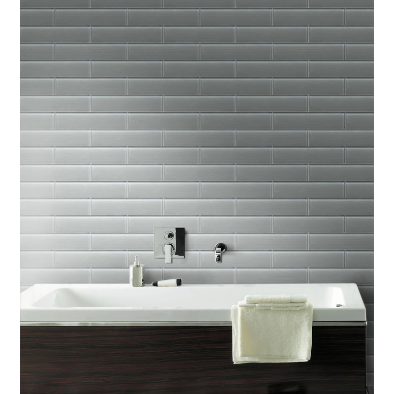 Space Linen Gray 3-In X 12-In Glass Wall Tile(0.25-Sq. Ft/ Piece)