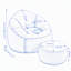 Fauteuil à billes avec repose-pieds-1603582596