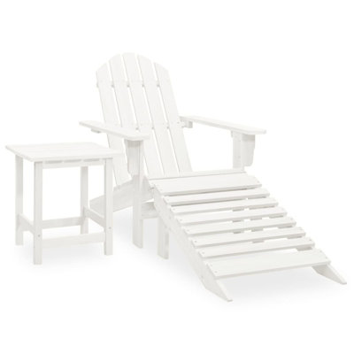 Highland Dunes Garden Adirondack Chair with Ottoman and Table Solid Fir Wood