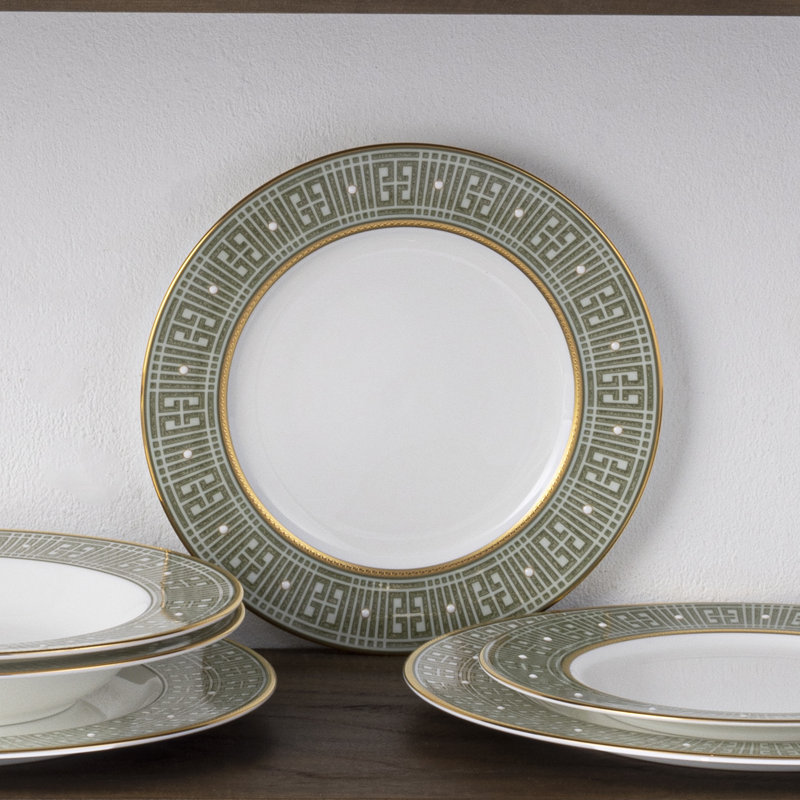 Noritake Infinity Salad Plates, 8-1/2", Green Gold