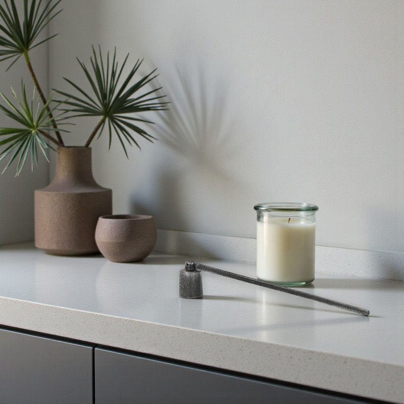 Tabouret de bougie en fonte Ladona, Noir