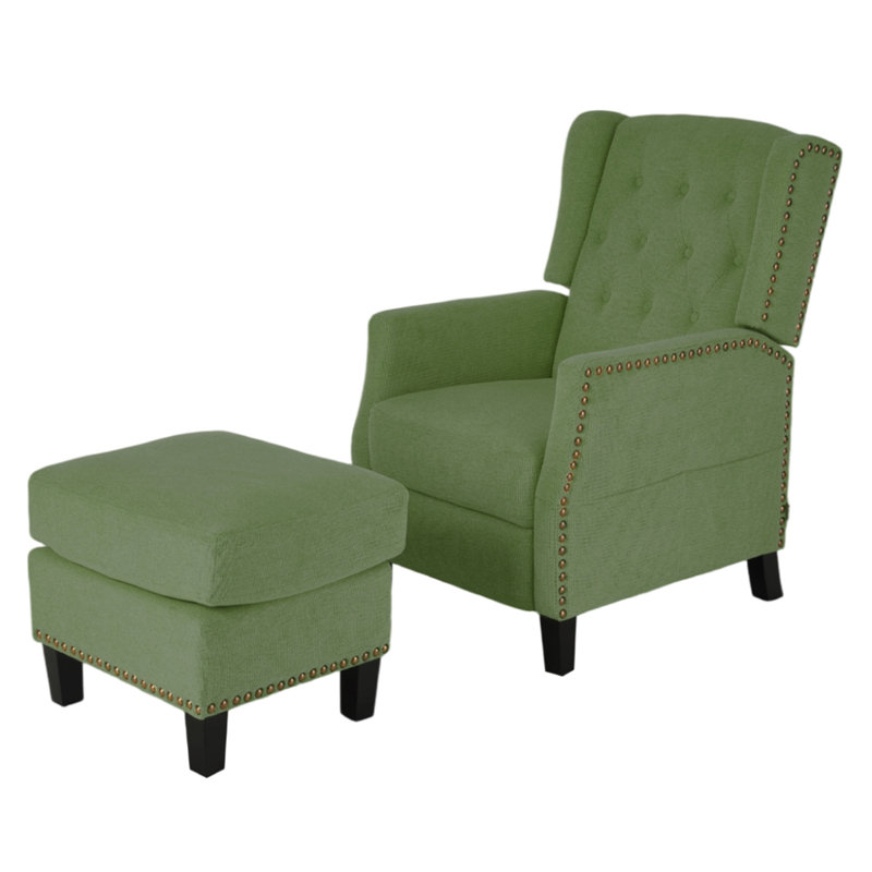 153cm Wide Chenille Wall Recliner Standard Recliner, Green