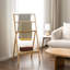 Foldable Beige Freestanding Bamboo Blanket Rack