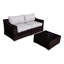 Résistant aux intempéries, 3, deux, aucun assemblage requis, tissé à la main, cadre rouillé, plateau en verre trempé, coussins confortables, terrasse 3, table basse, indispensable, utilisation à l'année