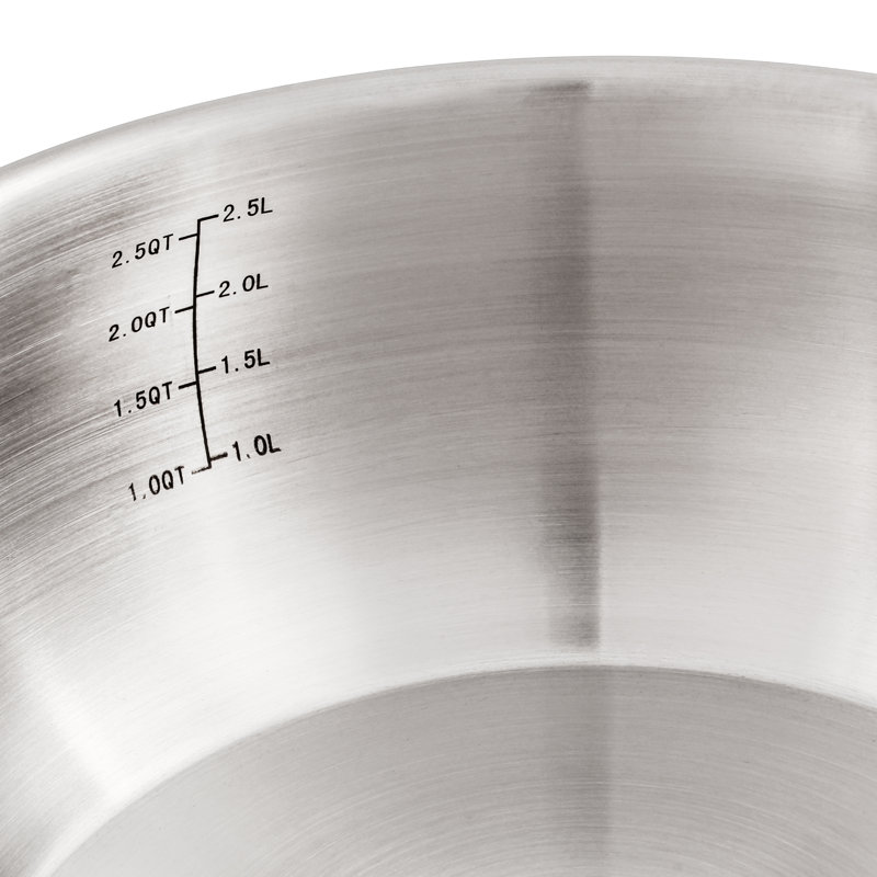 Belly Shape Stainless Steel 4-Piece Skillet and Saucepan Set