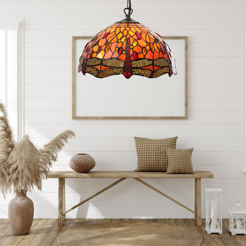 Hendrix 1 - Light Black Dome Pendant, Orange