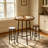 3-Piece Round Pub Table Set, Industrial Bar Height Bistro Table With 2 Backless Stools, Rustic Reclaimed Wood Finish, For Small Kitchen, Apartment & Breakfast Nook