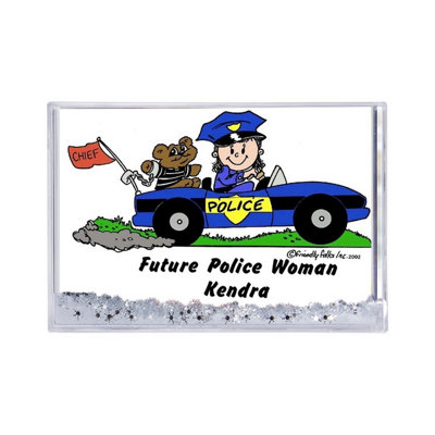 Personalized Future Police Officer - Female Snow Globe Frame Gift