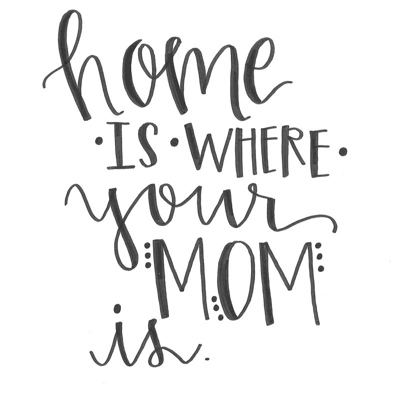 Home Is Where Your Mom Is 2, H 12 po x l 12 po