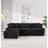 Modern Black Sectionals With Storage, Durable Polyester L-shaped Sofa