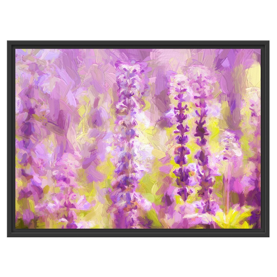 Gerahmtes Wandbild violette Lavendelblüten