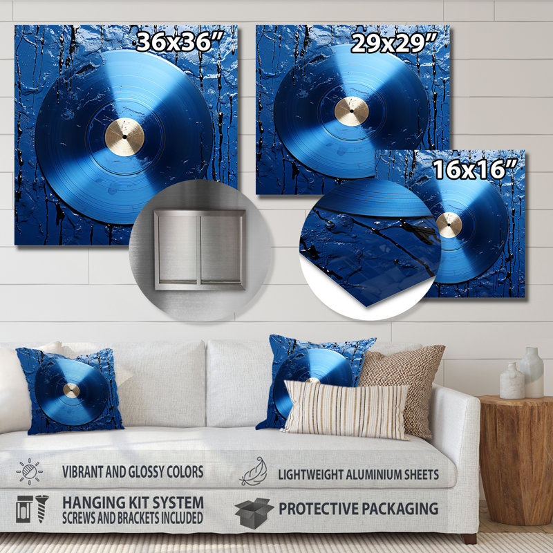 «Blue and Gold» Vinyle, H 29 po x l 29 po