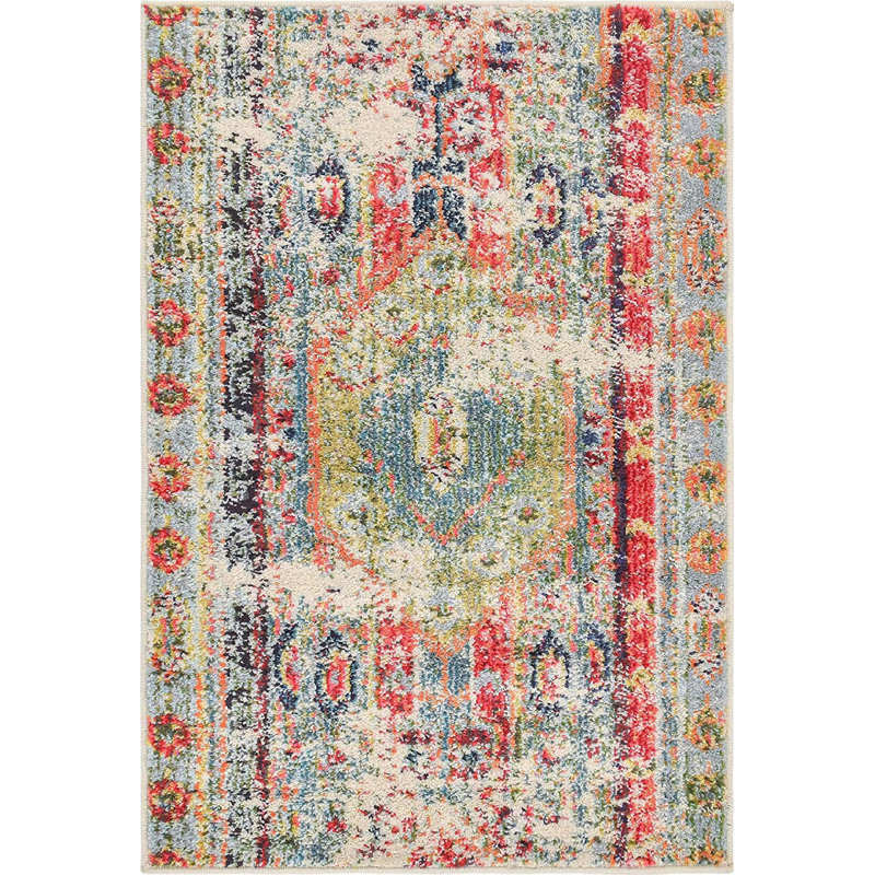 Newburyport Southwestern Area Rug, Rectangle 8' x 11', Blue 