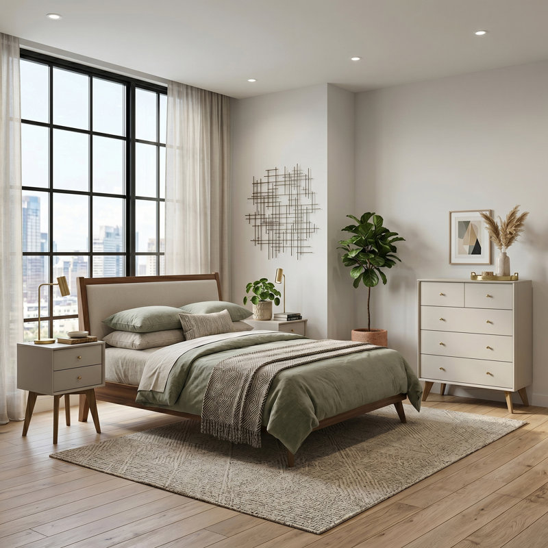 Abby Storage Duo Bedroom Set , Light Grey
