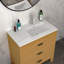 Comptoir de meuble-lavabo simple rectangulaire 32 po x 18 po blanc avec 1 trou de robinet et trop-plein (lavabo seulement), comptoir gauche spacieux pour un rangement pratique maximum