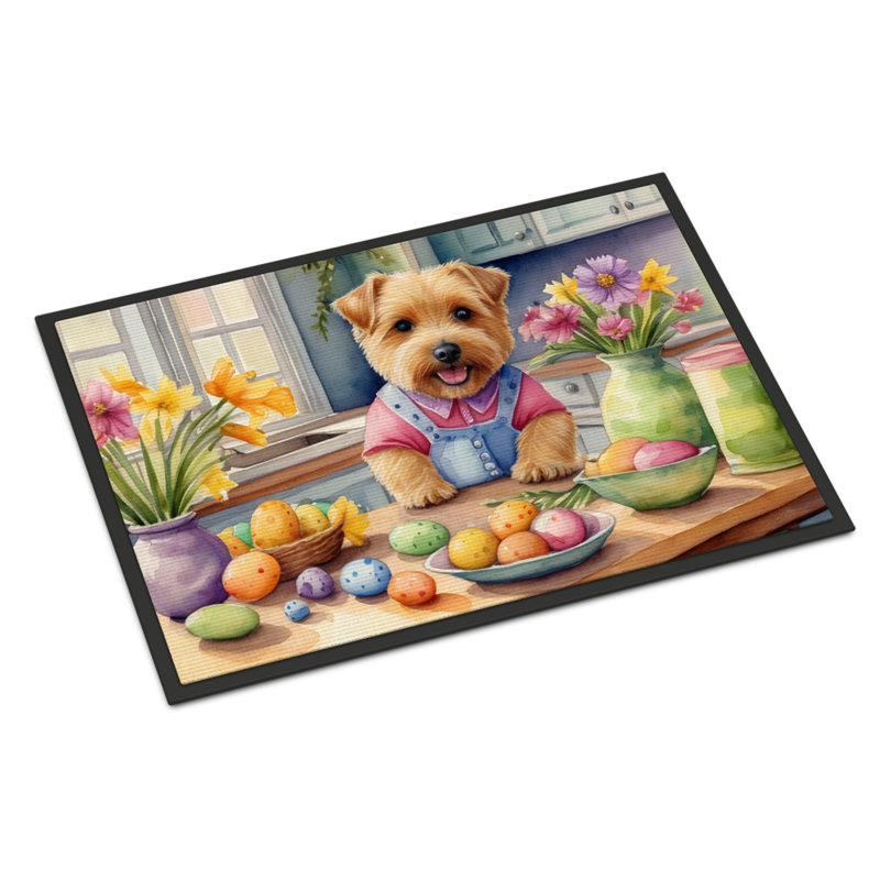 Paillasson Decorating Pâques Norfolk Terrier, L 18 po x L 27 po