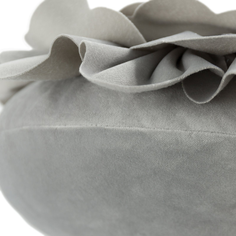 Housse de coussin décorative 3D faite à la main avec pivoine 3D, Gris clair