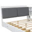 Lit plateforme en bois avec tête de lit, tablettes et 2 tiroirs-850740272