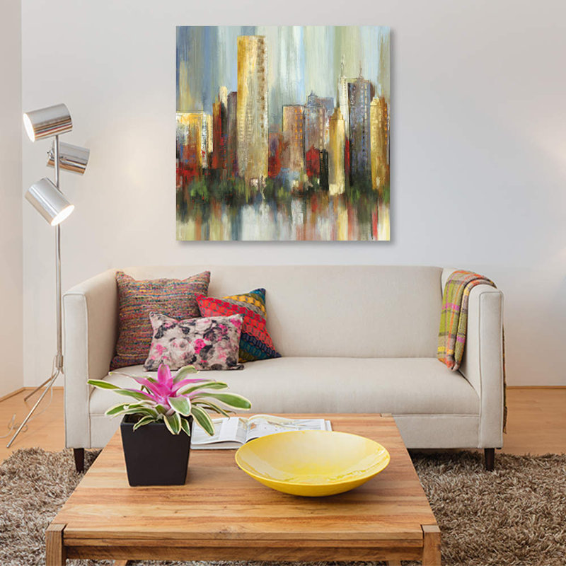« metropolis i, square », impression sur toile, H 12 po x l 12 po x P 1,5 po, Pas de tapis, Toile tendue