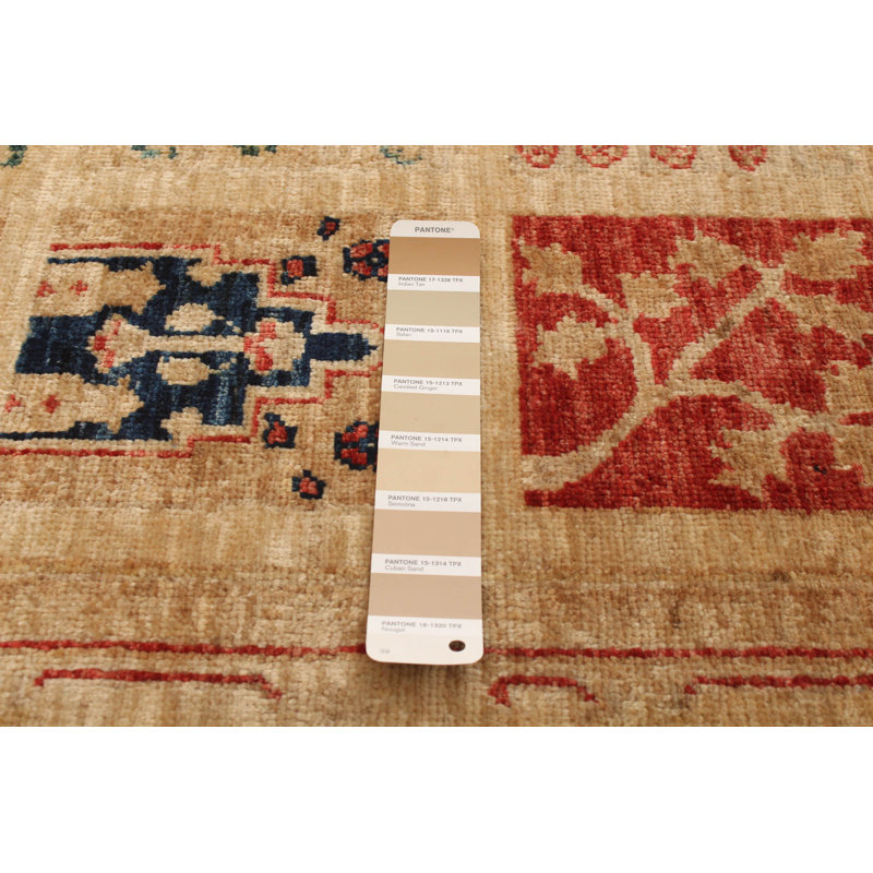 Tapis décoratif en laine noué à la main de conception unique 4 pi 11 po x 6 pi 8 po noué à la main New Age
