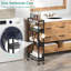 Chariot de rangement roulant à 4 niveaux avec plateau en bois - Chariot utilitaire mobile étroit pour la cuisine, la salle de bain et la salle de lavage