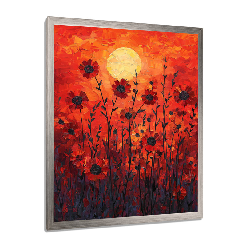 Beachley - Floral Canvas Art Print, Argent argent, H 20 po x l 12 po, Reproduction encadrée d'une seule photo
