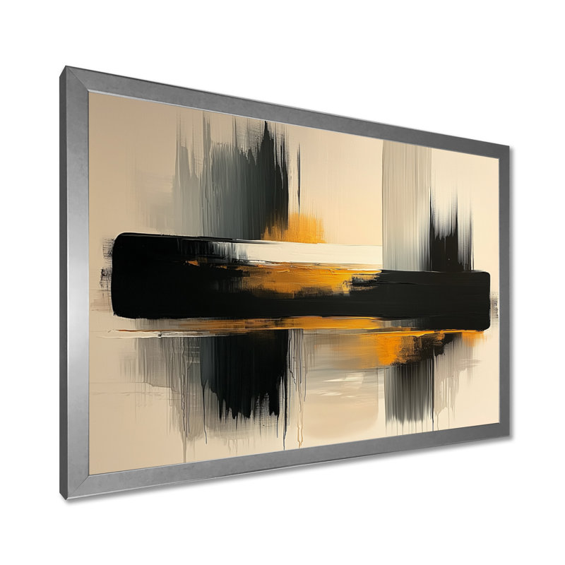 Noir et jaune, rêverie sans limites - art mural minimalisme, H 16 po x l 32 po, Reproduction encadrée d'une seule photo