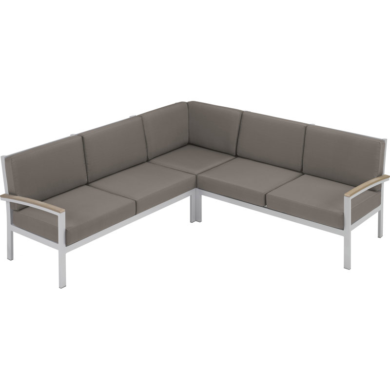 Travira Arm Sectional with Cushion, Stone, Tekwood Vintage