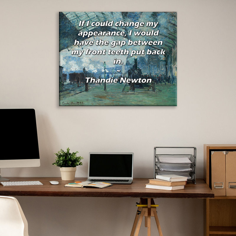 ArtsyQuotes Gallery Wrapped Canvas By Thandie Newton: "If I could change my appearance, I would have the gap between my front teeth put back in."